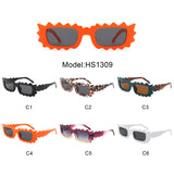 HS1309 - Rectangle Modern Spikes Irregular Wavy Square Wholesale Sunglasses