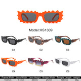 HS1309 - Rectangle Modern Spikes Irregular Wavy Square Wholesale Sunglasses