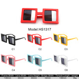 HS1317 - Square Two-Tone Tinted Bright Box Wholesale Sunglasses