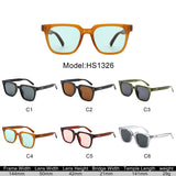 HS1326 - Square Retro Tinted Fashion Wholesale Sunglasses