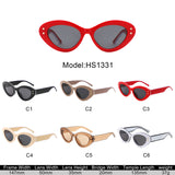 HS1331 - Oval Fashion Women Star Design Cat Eye Wholesale Sunglasses