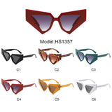 HS1357 - Oversize Fashion Chunky Geometric Cat Eye Wholesale Sunglasses