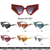 HS1357 - Oversize Fashion Chunky Geometric Cat Eye Wholesale Sunglasses