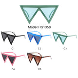 HS1358 - Irregular Fashion Flat Top Triangle Pointy Wholesale Sunglasses