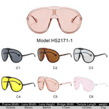 HS2171-1 - Oversize Fashion Curved Lens Aviator Wholesale Sunglasses