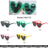 HS2172 - Heart Shape Fashion Glitter Wholesale Sunglasses