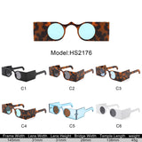 HS2176 - Retro Irregular Wide Bar Round Wholesale Sunglasses