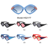 HS2177 - Geometric Fashion Polygon Triangle Wholesale Sunglasses