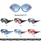 HS2177 - Geometric Fashion Polygon Triangle Wholesale Sunglasses