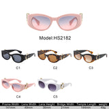 HS2182 - Chic Oval Leopard Design Fashion Wholesale Sunglasses