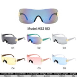 HS2183 - Rimless Square Fashion Mirrored Wholesale Sunglasses