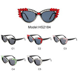 HS2184 - Women Fashion Rhinestone Luxury Cat Eye Wholesale Sunglasses