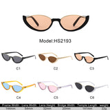 HS2193 - Retro Oval Semi-Rimless Round Wholesale Sunglasses