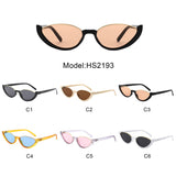 HS2193 - Retro Oval Semi-Rimless Round Wholesale Sunglasses