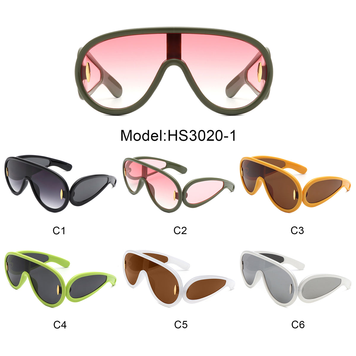 Womens 'Paris H' Large Aviation 2020 Sunglasses –