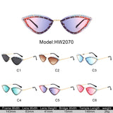 HW2070 - Luxury Rhinestone Cat Eye Fashion Women Wholesale Sunglasses