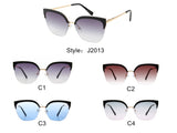 J2013 - Women Half Frame Cat Eye Fashion Wholesale Sunglasses