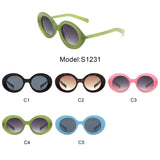 S1231 - Round Retro Fashion Vintage Inspired Oval Wholesale Sunglasses