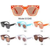 S1248 - Women Chunky Square Bright Fashion Wholesale Sunglasses