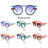 S1249 - Irregular Futuristic Double Frame Round Wholesale Sunglasses