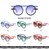 S1249 - Irregular Futuristic Double Frame Round Wholesale Sunglasses