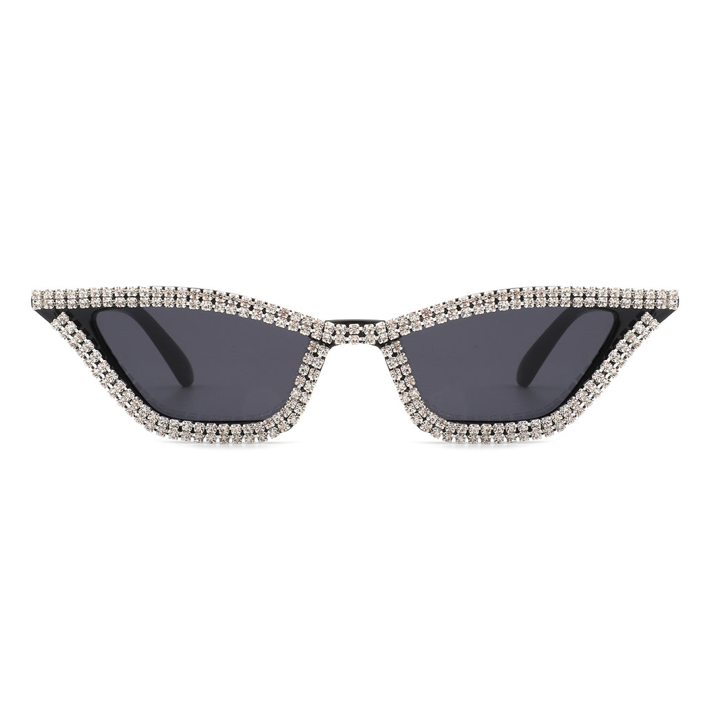 Hipster Rhinestone Cat Eye Sunglasses