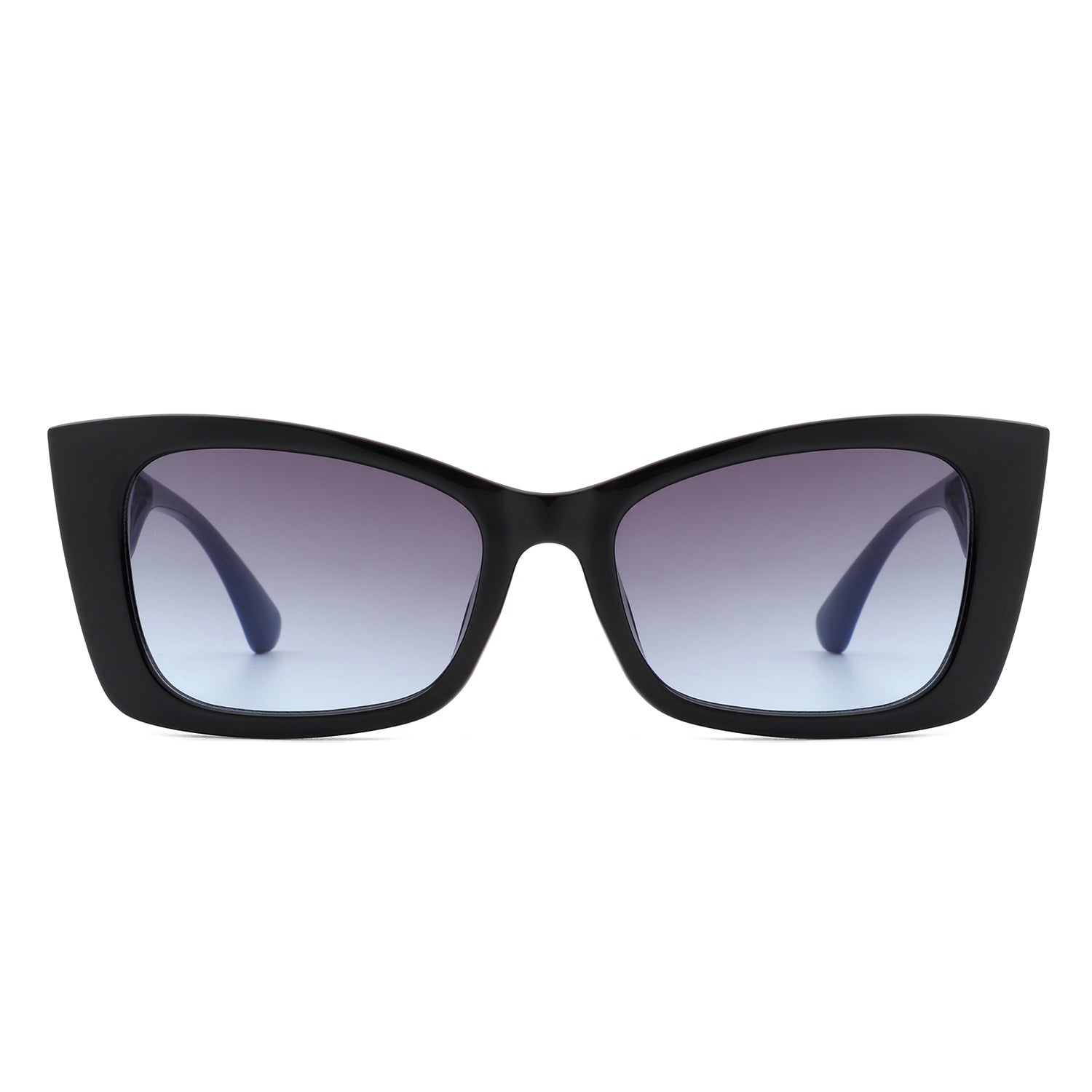 Square Retro Cat Eye Sunglasses - Black