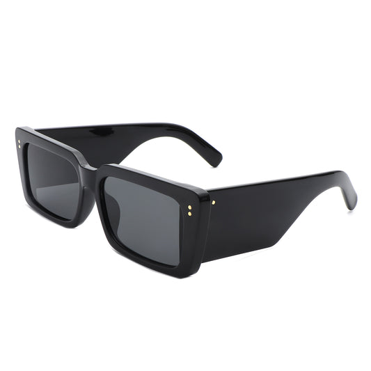 HS1219 - Rectangle Flat Top Retro Tinted Chunky Square Wholesale Sunglasses