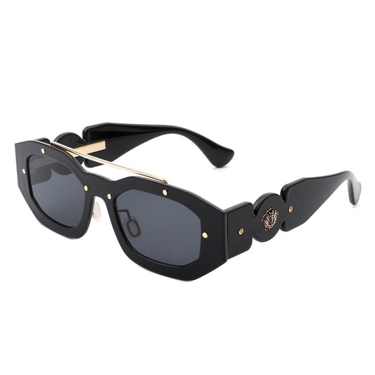 HS3013 - Geometric Retro Irregular Brow-Bar Square Fashion Wholesale Sunglasses