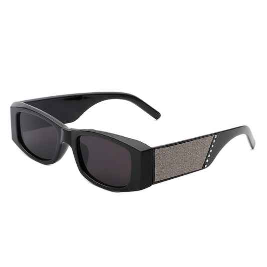 HS1107 - Retro Rectangular Narrow Vintage Slim Sunglasses