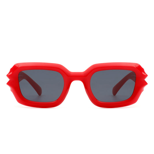 HS1117 - Square Geometric Retro Irregular Thick Frame Fashion Sunglasses