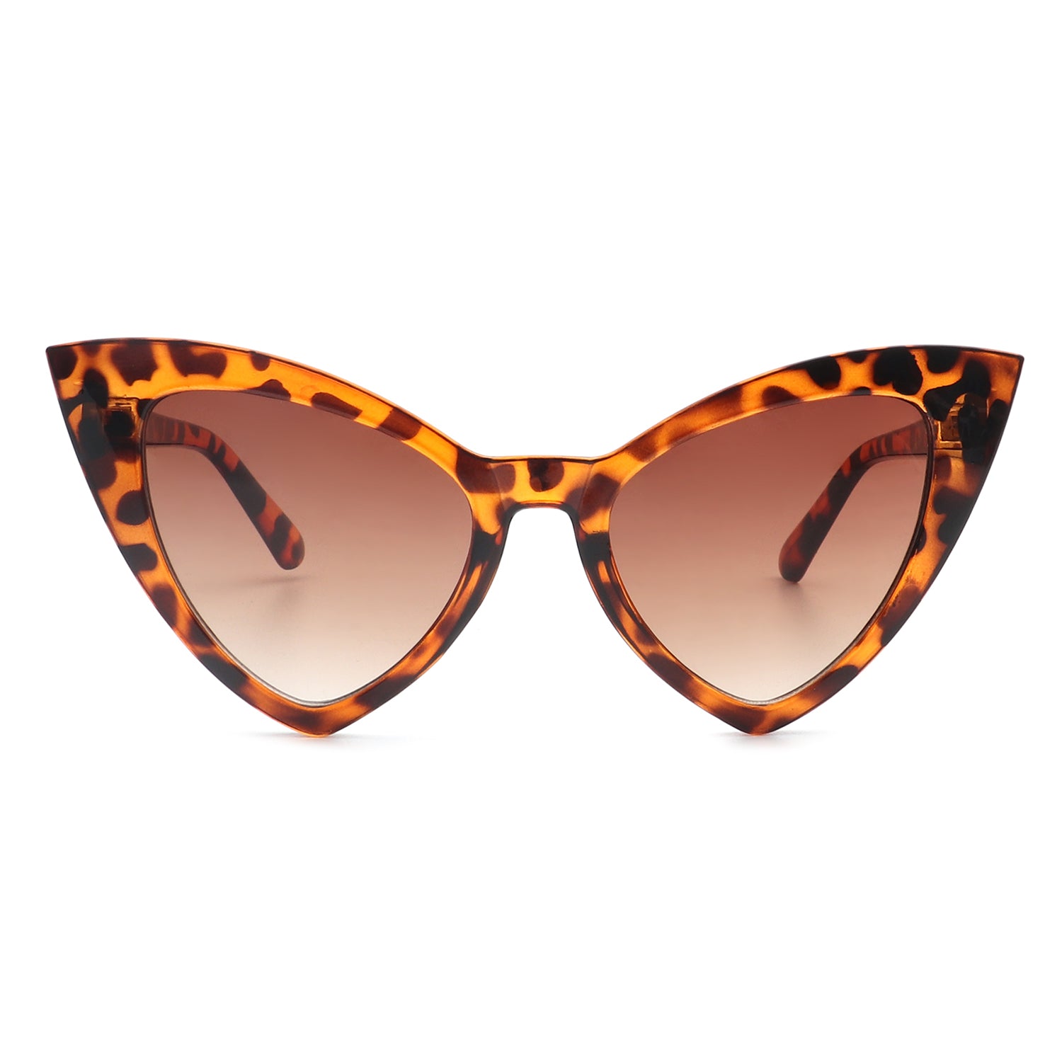 Women Vintage Triangle Sunglasses Fashion Retro Cat Eye Sunglasses Brown