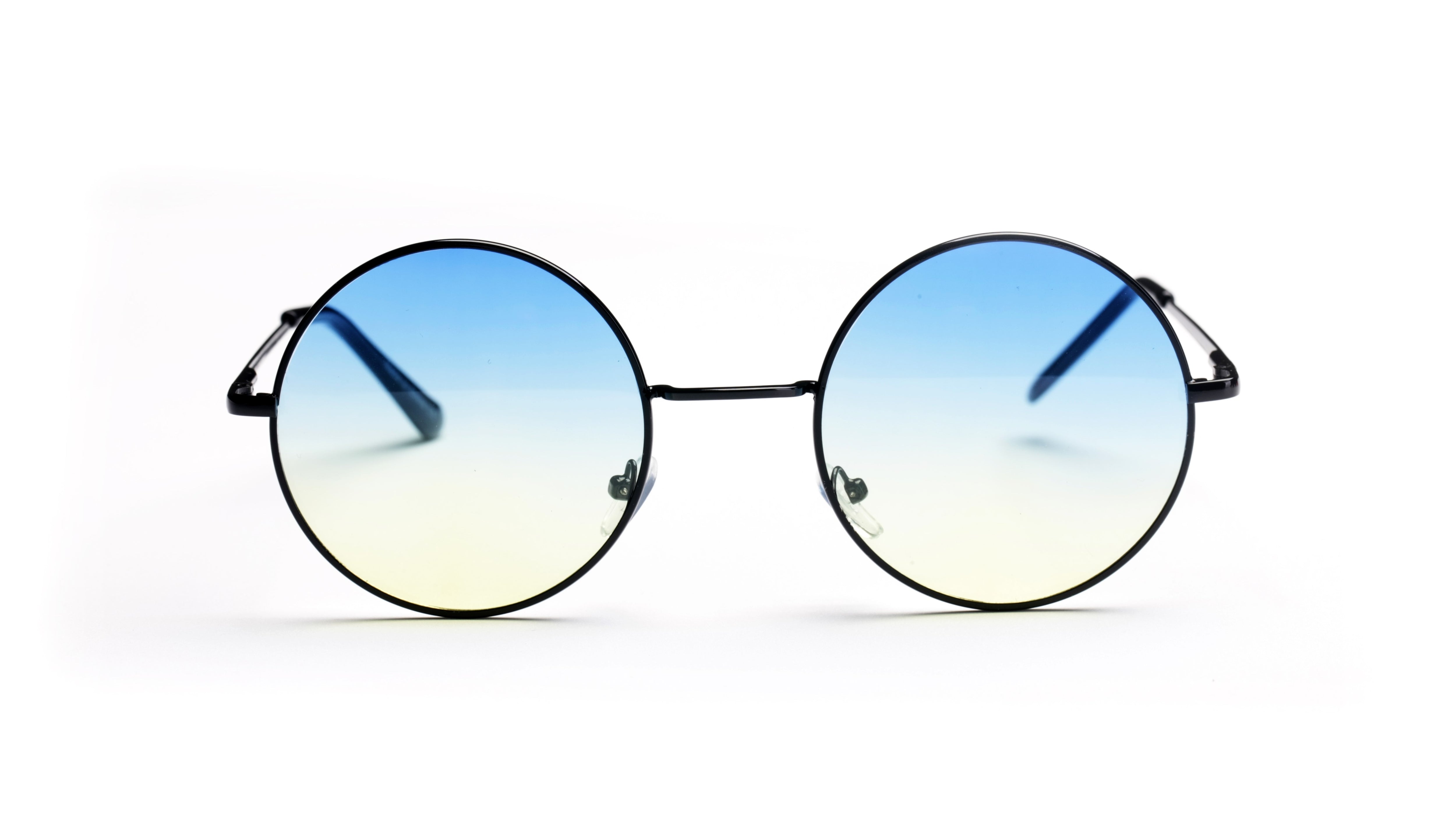 F1003-N - Retro Circle Round Metal Tinted Fashion Sunglasses - Iris Fashion