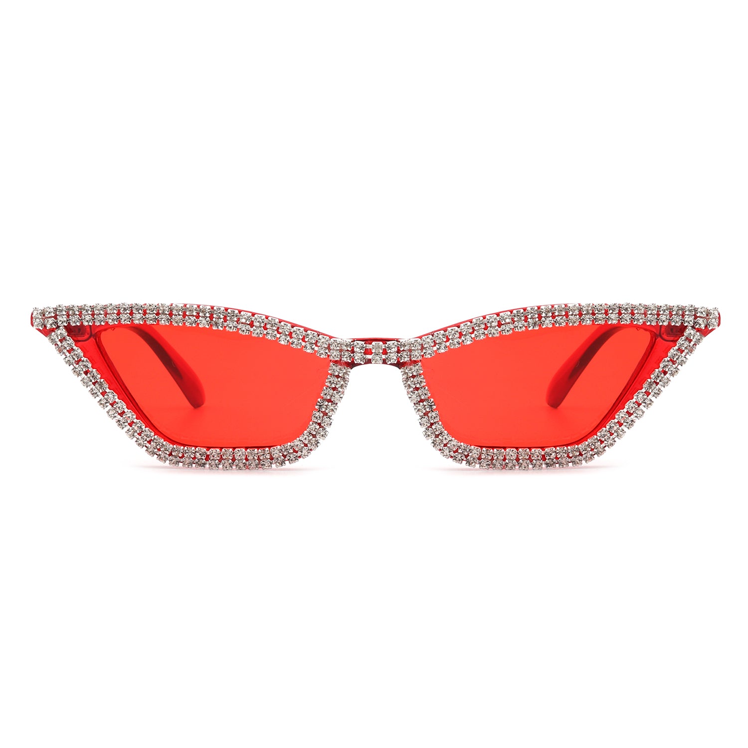 iLANURA Slim Retro Cat Eye Sunglasses Red One Size