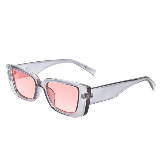 HS1145 - Rectangle Retro Narrow Flat Lens Fashion Slim Sunglasses