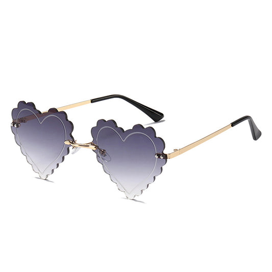 HW2038 - Rimless Heart Shape Tinted Women Fashion Sunglasses