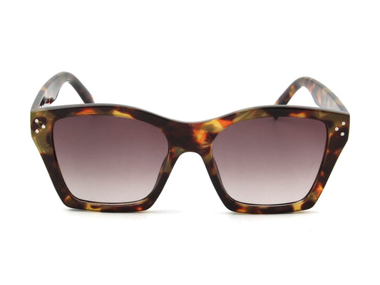 S1151 - Retro Cat Eye Square Fashion Sunglasses Black/Smoke