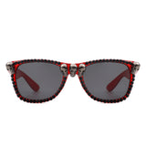 HS1171 - Rhinestone Gothic Skull Square Wholesale Sunglasses