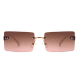 S2113 - Rectangle Retro Rimless Tinted Fashion Square Wholesale Sunglasses