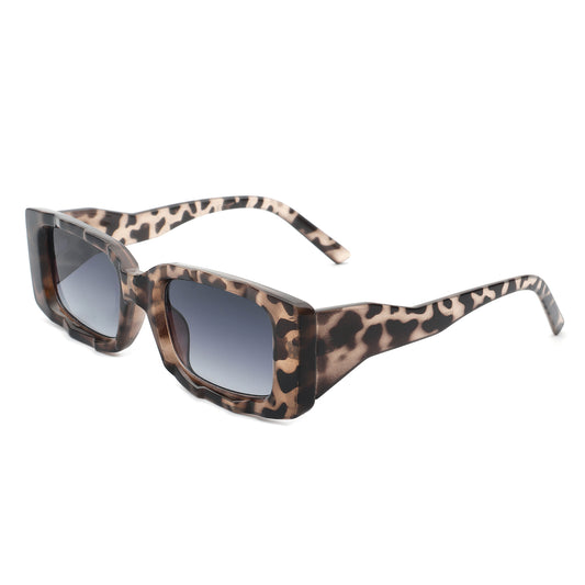 HS1089 - Rectangle Retro Flat Top Fashion Vintage Square Sunglasses