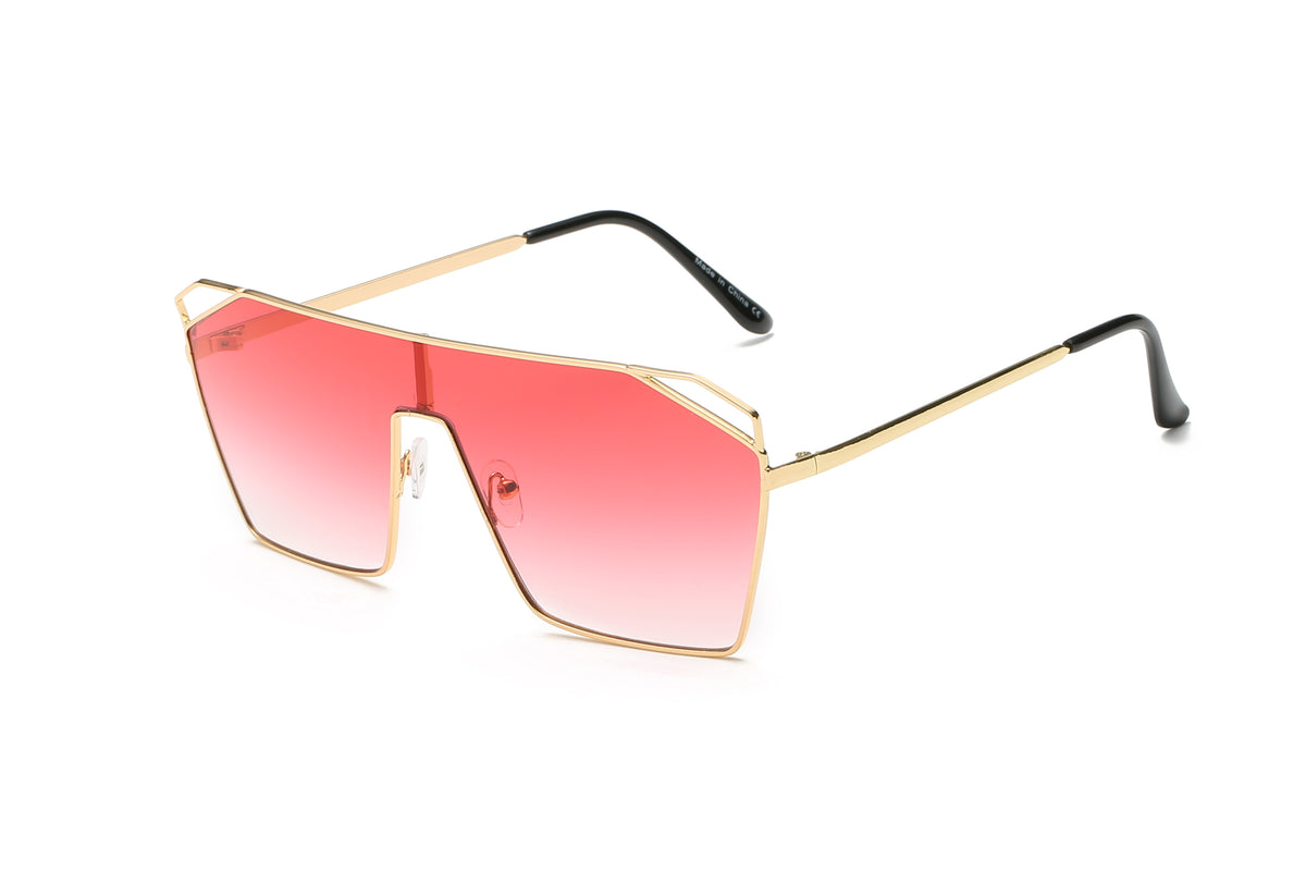 S2071 - Flat Top Metal Oversize Square Fashion Sunglasses - Iris Fashion Inc. | Wholesale Sunglasses and Glasses