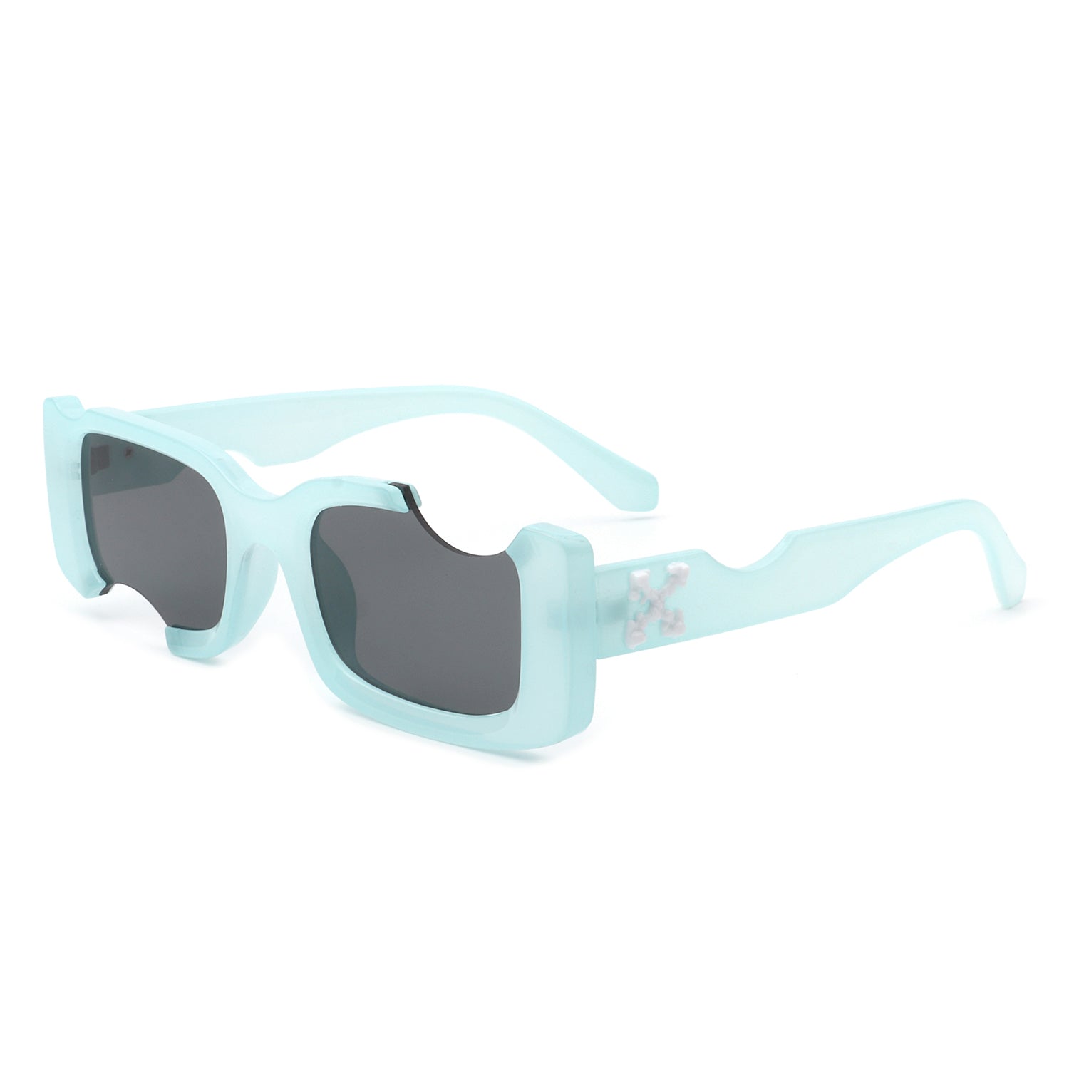 HS1060 - Rectangle Futuristic Modern Cut-out Square Sunglasses