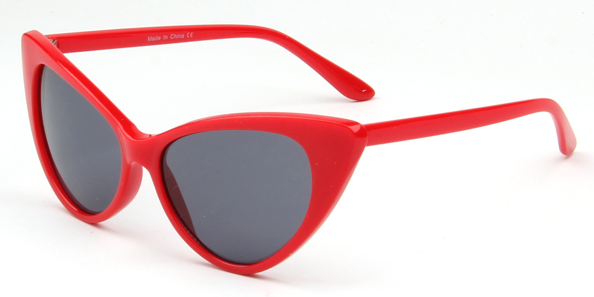 Womens Fashion Hot Tip Vintage Pointed Cat Eye Sunglasses - Red