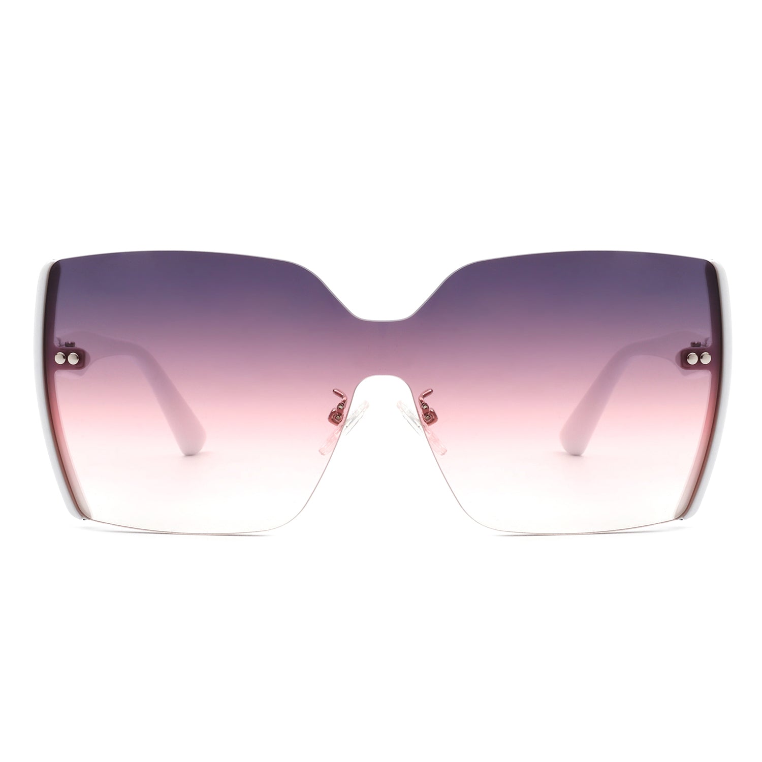 V Shades Oversized Square Half Frame Fashion Sunglasses