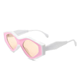 HS1119 - Geometric Triangle Irregular Bold Futuristic Fashion Sunglasses