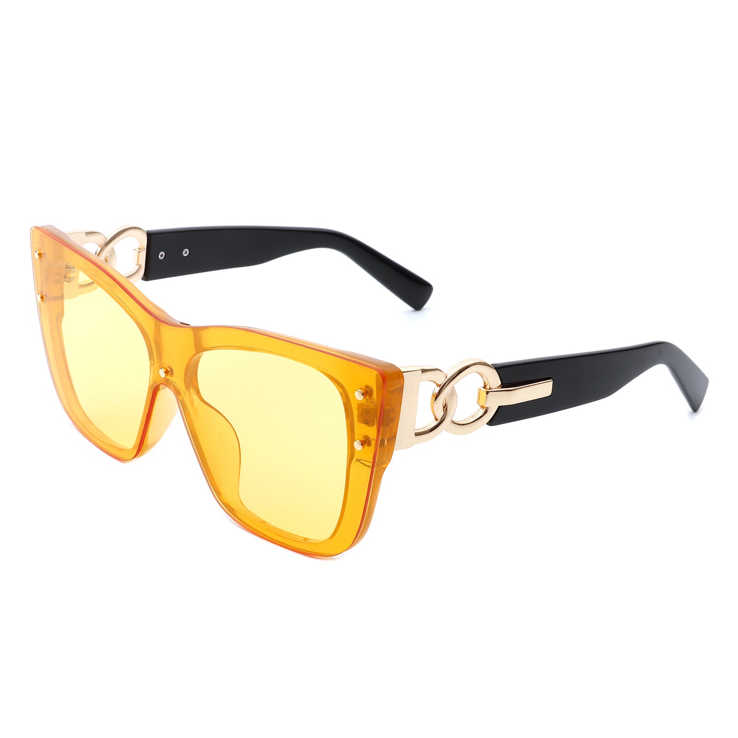 SUSTYA - Women Fashion Tinted Cat Eye Sunglasses Yellow