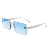 S2113 - Rectangle Retro Rimless Tinted Fashion Square Wholesale Sunglasses