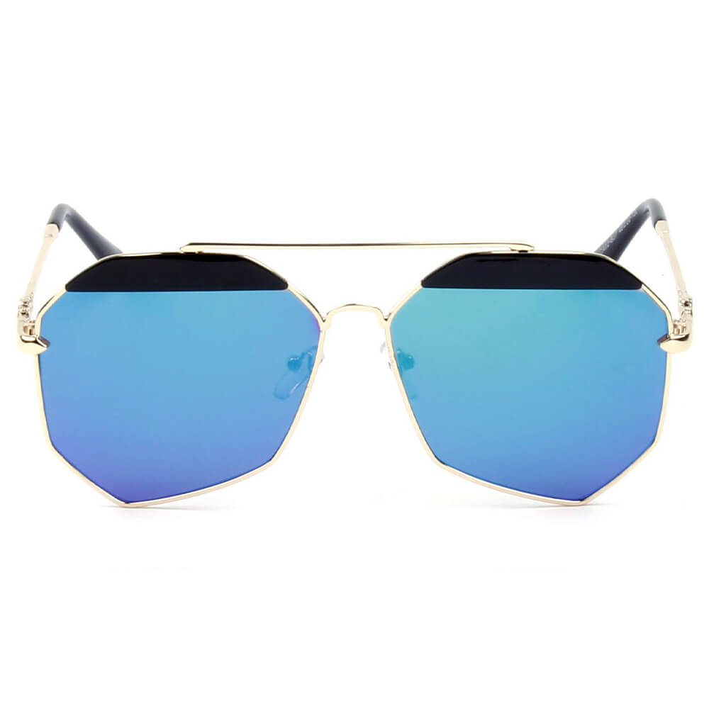 Blue Futuristic Flat Lens Sunglasses- Order Wholesale