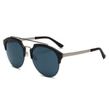 CA15 Half Frame Mirrored Lens Horned Rim Sunglasses - Iris Fashion Inc. | Wholesale Sunglasses and Glasses