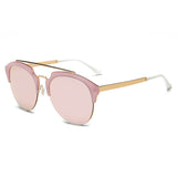 CA15 Half Frame Mirrored Lens Horned Rim Sunglasses - Iris Fashion Inc. | Wholesale Sunglasses and Glasses